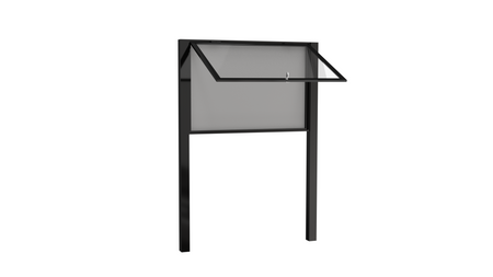 Aluminiowa Zewnętrzna Wolnostojąca Gablota Tablica Ogłoszeniowa - Kolor Czarny mat - Konfigurator na wymiar