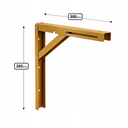 Składany wspornik meblowy 300 mm - złoty