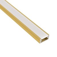 Aluminiowy profil kanał LED nakładany (złoty) + Klosz - Konfigurator na wymiar