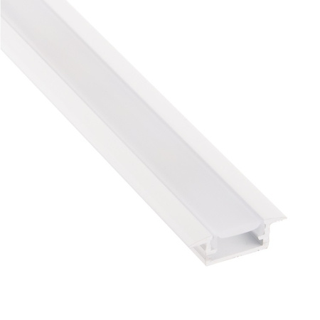 Aluminiowy profil kanał LED wpuszczany (biały) + Klosz - Konfigurator na wymiar