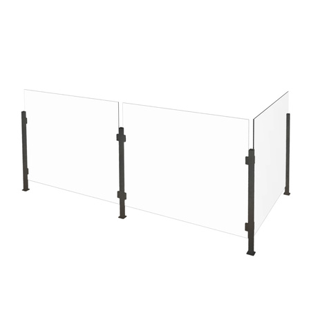 Aluminiowy Słupek na Biurko Ladę do Mocowania plexi/szkła - Środkowy Czarny - Konfigurator na wymiar