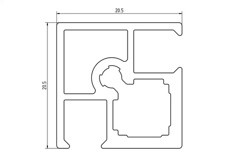 Kątowa ramka aluminiowa F1K Czarny mat - Konfigurator profili do frontów i luster na wymiar