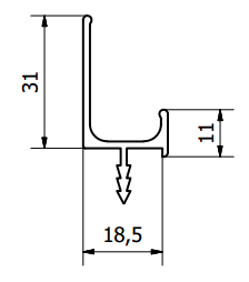 Uchwyt Krawędziowy FE-2 Biały Lakier Proszkowy - Konfigurator uchwytów na dowolny wymiar