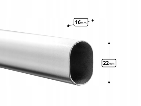 Stalowy drążek meblowy do szaf biały 22x15 mm