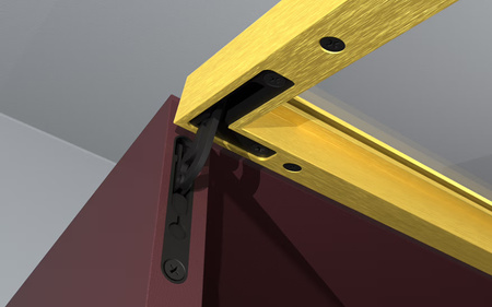 Ramka aluminiowa F5 Złoty mat szczotkowany z zawiasem ukrytym - Konfigurator profili do frontów i luster na wymiar