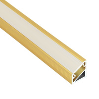 Aluminiowy profil kanał LED kątowy (złoty) + Klosz - Konfigurator na wymiar