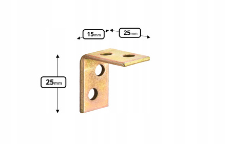 Kątownik meblowy wąski 25x25 mm