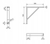 Aluminiowy wspornik blatu FEST 500x500 mm - aluminium