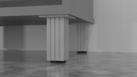 4 x Aluminiowa nóżka ryflowana stopka meblowa regulowana z płytką FEST 60x60 mm - Alu