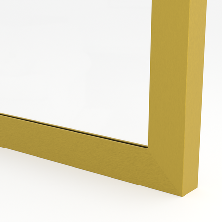 Front szklany w ramie aluminiowej F5 Złoty mat szczotkowany z zawiasem ukrytym - Konfigurator na wymiar