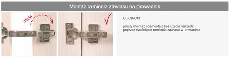 2 x Zestaw zawias REJS Expert - zastosowanie standardowe nakładany 110 stopni wygięcie 0 + wkręty