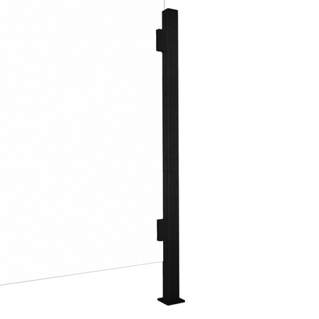 Aluminiowy Słupek na Biurko Ladę do Mocowania plexi/szkła - Prawy Czarny - Konfigurator na wymiar