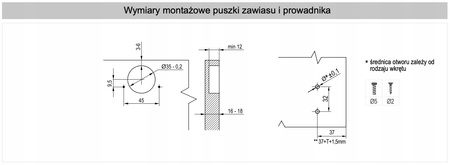 2 x Zestaw zawias REJS Expert - zastosowanie standardowe nakładany 110 stopni wygięcie 0 + wkręty