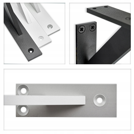 Aluminiowy wspornik półki FEST 3-elementowy 120 mm - Czarny