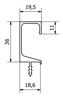 Uchwyt Krawędziowy FE-3 Czarny Mat - Konfigurator uchwytów na dowolny wymiar