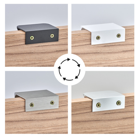 Uchwyt Krawędziowy FE-6 Zaokrąglony Biały Lakier Proszkowy - Konfigurator uchwytów na dowolny wymiar