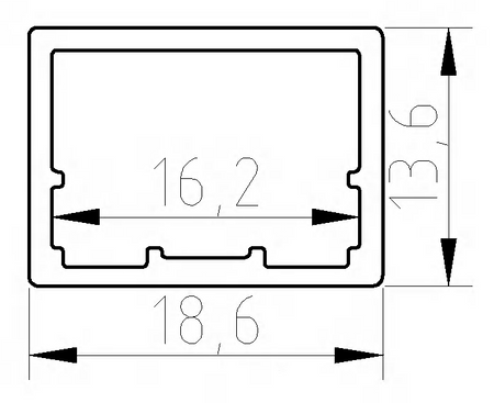 Ramka aluminiowa F2 Biała - Konfigurator profili do frontów i luster na wymiar