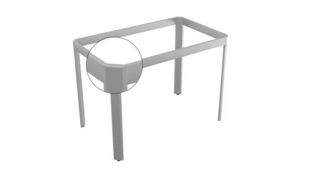 Stelaż Loftowy TWIN – Aluminiowa Podstawa Stołu – Naturalne aluminium – Konfigurator na wymiar