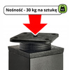 6 x Aluminiowa nóżka stopka meblowa regulowana FEST 40x40 mm - Biała
