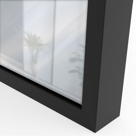 Lustro w aluminiowej ramie F10 Czarny mat - Konfigurator na wymiar