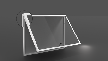 Aluminiowa Wewnętrzna Gablota Tablica Ogłoszeniowa - Kolor Biały - Konfigurator na wymiar