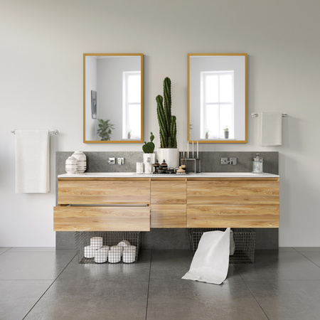 Lustro w aluminiowej ramie F10 Czarny mat - Konfigurator na wymiar