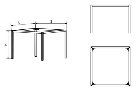 Stelaż Loftowy Premium 60×60 mm – Aluminiowa Podstawa Stołu – Elektropoler – Konfigurator na wymiar