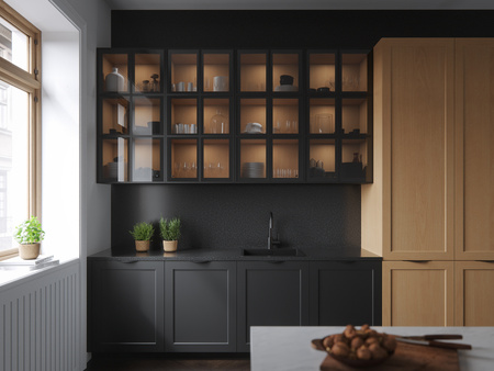 Ramka aluminiowa F21 Czarny mat - Konfigurator profili do frontów i luster na wymiar