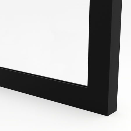 Front szklany w ramie aluminiowej F5 Czarny mat z zawiasem ukrytym - Konfigurator na wymiar