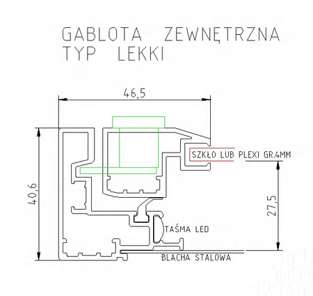 Aluminiowa Zewnętrzna Gablota Tablica Ogłoszeniowa z Oświetleniem LED - Kolor Czarny mat - Konfigurator na wymiar