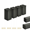 4 x Aluminiowa nóżka stopka meblowa regulowana FEST 40x40 mm - Czarny mat