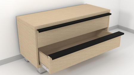 Uchwyt Krawędziowy FE-6 Prosty Czarny Lakier Strukturalny - Konfigurator uchwytów na dowolny wymiar