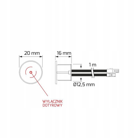 Wyłącznik-Ściemniacz dotykowy meblowy LED chrom - Design Light WYL-SENS-36W-CH-02