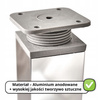 8 x Aluminiowa nóżka stopka meblowa regulowana FEST 40x40 mm - Inox