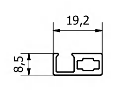 Ramka aluminiowa F6 Alu - Konfigurator profili do frontów i luster na wymiar