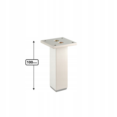 1 x Aluminiowa nóżka stopka meblowa FEST 30x30 mm - Biała