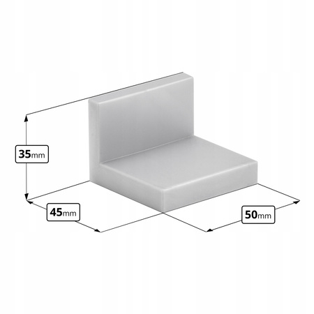 Kątownik meblowy z regulacją + zaślepka czarna + wkręty