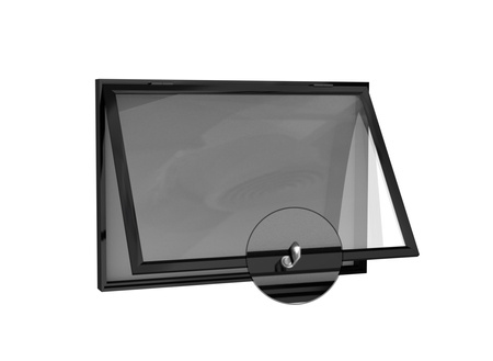 Aluminiowa Zewnętrzna Gablota Tablica Ogłoszeniowa z Oświetleniem LED - Kolor Czarny mat - Konfigurator na wymiar