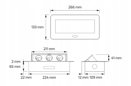 Gniazdo meblowe otwierane Kombi Box (3 gniazda z uzieminiem)