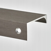 Krawędziowy uchwyt meblowy FEST FE-6 krawędzie proste - aluminium + wkręty