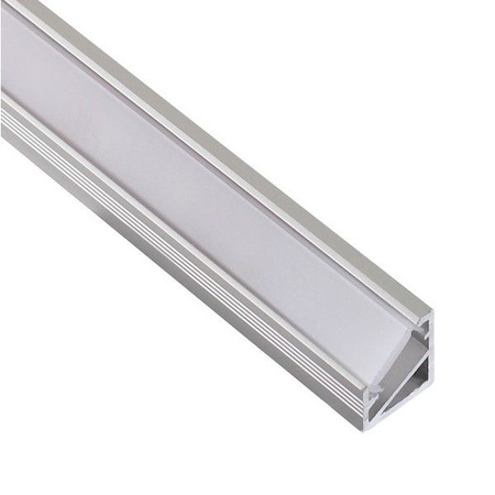 Aluminiowy profil kanał LED kątowy (aluminium) + Klosz - Konfigurator na wymiar