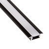 Aluminiowy profil kanał LED wpuszczany (czarny) + Klosz - Konfigurator na wymiar