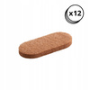 Owalny filc meblowy samoprzylepny 20x44 mm brązowy (12 sztuk)