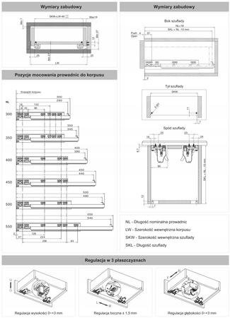 Rejs Prowadnica meblowa Comfort Slide Plus do szuflad