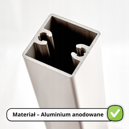 1 x Aluminiowa noga meblowa regulowana FEST 30x30 mm - Alu
