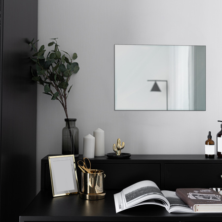 Lustro w aluminiowej ramie F10 Czarny mat - Konfigurator na wymiar