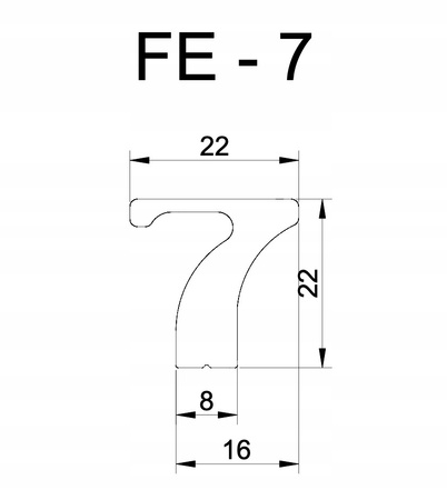 Aluminiowy uchwyt meblowy FE-7 czarny mat