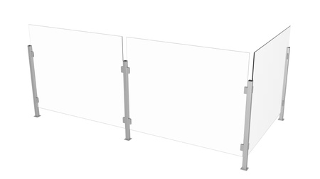 Aluminiowy Słupek na Biurko Ladę do Mocowania plexi/szkła - Środkowy Aluminium - Konfigurator na wymiar