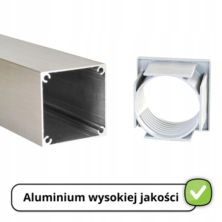 1 x Aluminiowa noga meblowa do stołu regulowana FEST 60x60 mm - alu