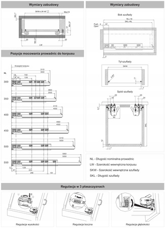 Rejs Prowadnica meblowa Comfort Slide Plus do szuflad